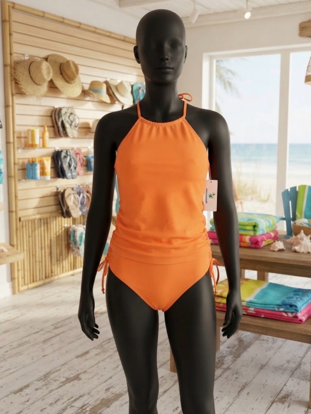 Women’s Orange Halter 2 pieces Swimsuit